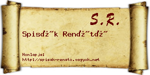Spisák Renátó névjegykártya