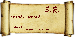 Spisák Renátó névjegykártya